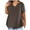 Brown, variant on Ladies Tops and Blouses Short Sleeve Tops for Women Plus Size V-neck Blouse Solid Casual Loose Summer Short Sleeve Blouse Mock Pocket