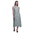 thumbnail image 1 of Bimba Bird Women Printed Backless Long Halter Neck Beachwear RayonDress-Small, 1 of 6