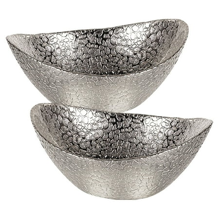 - Badash Crystal Oval Snakeskin Handmade Glass Bowl - Set of 2