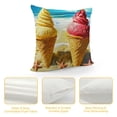thumbnail image 4 of Autua Ice Cream Cones Beach Starfish Graphic Decorative Throw Pillow Cover for Home Couch Living Room Bed Sofa - Summer Theme Pillow Case 1PC 18x18in, 4 of 5