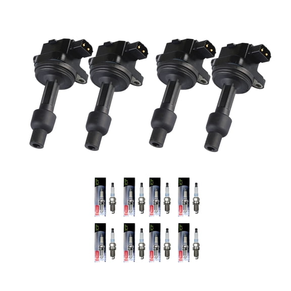 Set of 4 ISA Ignition Coils and 8 Denso Spark Plugs Compatible with 2004 Volvo V40 1.9L L4 1948cc -ci Replacement for UF365