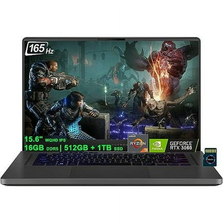 Asus ROG Zephyrus G15 Gaming Laptop | 15.6" WQHD 165Hz 100% DCI-P3 | AMD 8-Core Ryzen 9 6900HS (>i7-11370H) | 16GB DDR5 512GB+1TB SSD | GeForce RTX 3060 6GB | USB-C Backlit Win11 + 32GB MicroSD Card
