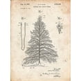 thumbnail image 2 of Borders, Cole 19x24 Black Ornate Wood Framed with Double Matting Museum Art Print Titled - PP765-Vintage Parchment Christmas Tree Poster, 2 of 4