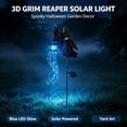 thumbnail image 2 of Lypsnake Halloween Soul Harvester Animated Solar Powered Grim Reaper Garden Stake Light with Blue LED Lantern, 2 of 9