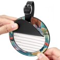 thumbnail image 2 of Tmall 2pcs PU Leather Round Bag Tags with Privacy Cover and Name ID Tag - Suitcase Tags for Travel Luggage, Handbags, Backpacks, School Bags, 2 of 6