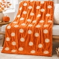 thumbnail image 5 of Comfort‑Focused Harvest Flannel Throw Blanket 51.2 x 59.1 Inch, Warm Pumpkin Pattern Blanket for Sofa Bed, Perfect Household Gift for Thanksgiving, 5 of 8