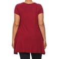 thumbnail image 3 of Women's trendy style casual solid short sleeve side pocket tunic top., 3 of 4