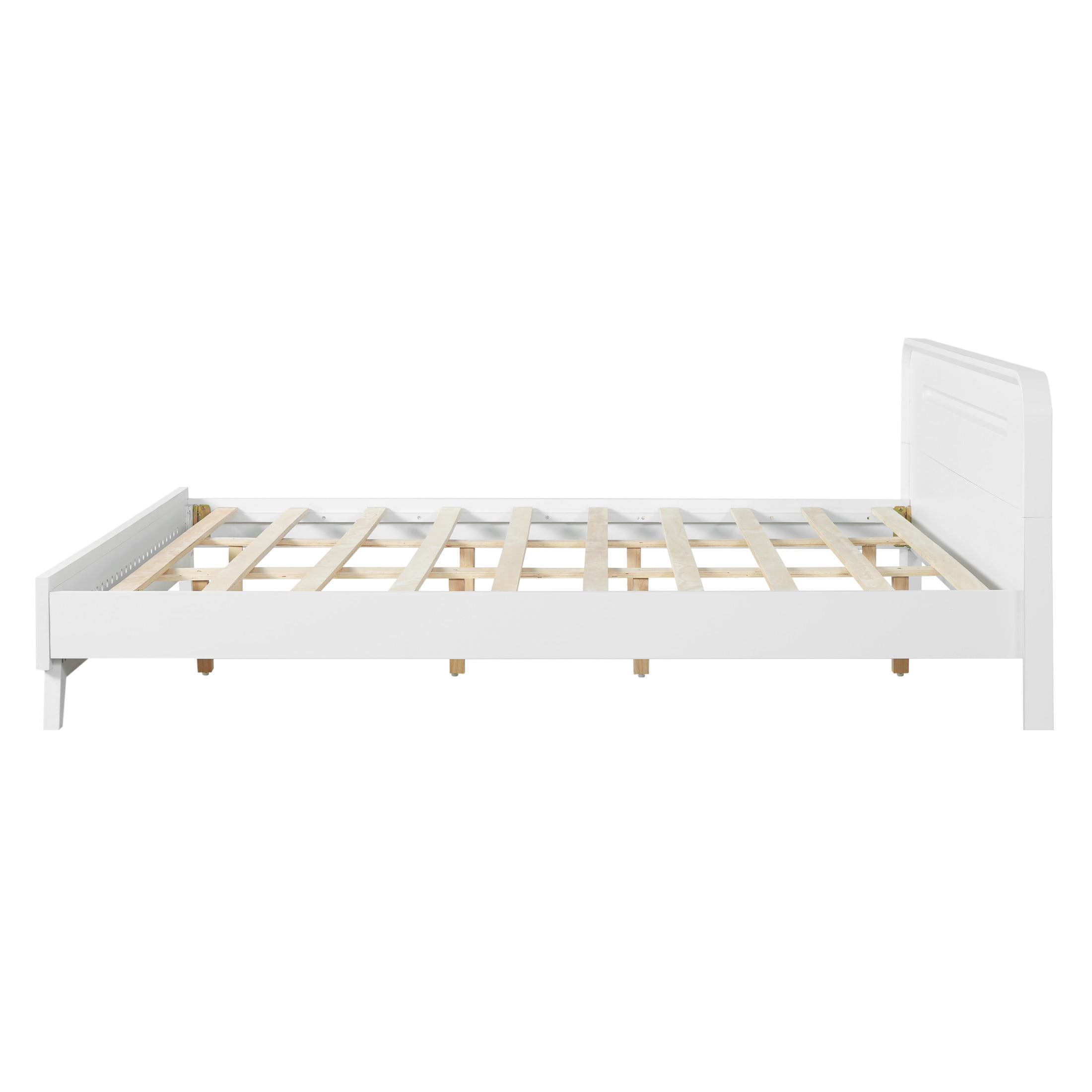 Christopher Knight Home Elegant Wooden King Size Bed Frame with Headboard, White
