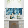 thumbnail image 5 of Valances for Windows Teal Blue Rod Pocket Cafe Window Treatments Valance Curtains for Kitchen Bathroom Laundry Basement Windows 56"x16", 5 of 9