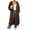 Brown 13, variant on Karymi Rain Jacket Solid Long Hooded Zip Up Sweatshirt Cardigan, Long Sleeve Double Zipper Drawstring Hem Oversized Coat with Side Hand Pockets Jackets for Women