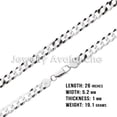 thumbnail image 2 of Mens .925 Sterling Silver Flat Curb Chain Link Necklace 5.2mm - 26 inches #CH618s26, 2 of 7