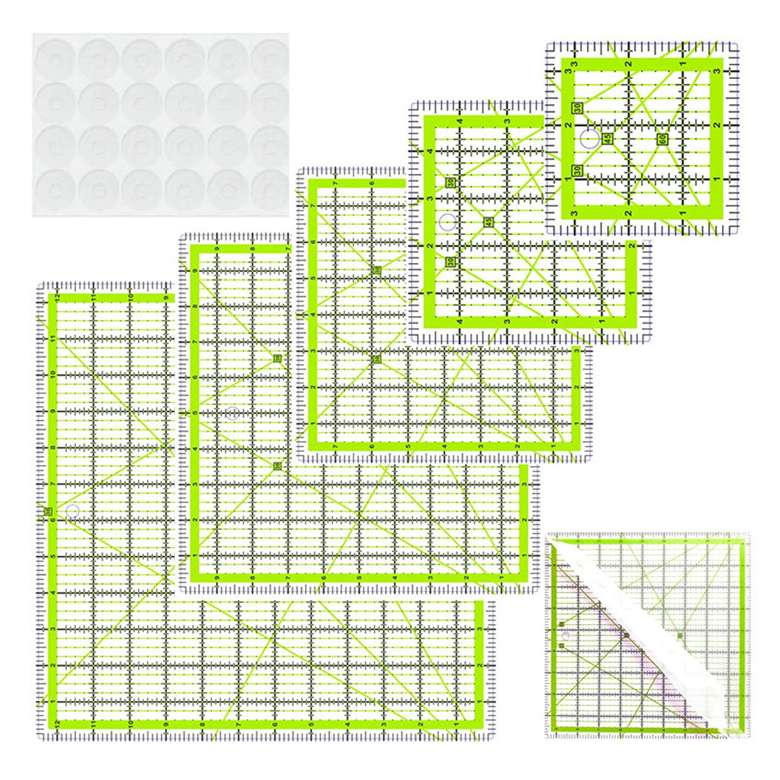 6Pcs Clear Acrylic Sewing Ruler Quilting Patchwork Templates Ruler for Fabric Cutting Sewing Measuring Dressmaking Craft