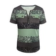 thumbnail image 2 of MORTTIC Women's Color Block Zipper T-Shirt, Casual Short Sleeve Summer Top, XL, 2 of 4