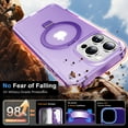 thumbnail image 5 of Allytechgroup iPhone 15 Pro Magnetic Case with Screen Protector, Ring Holder Stand Matte Transparent Back Cover Compatible with Magsafe Full Body Shockproof Case for Apple iPhone 15 Pro, Purple, 5 of 6
