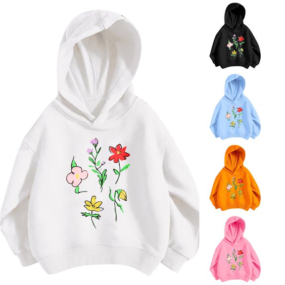 Girls Fashion Hoodie Sweatshirt Long Sleeve Loose Fit Casual Top For Kids