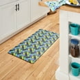 thumbnail image 2 of FIESTA Party Herringbone Tiles Modern Geo Anti-Fatigue Comfort Kitchen Mat, Non-Slip Floor Mat, Padded Standing Desk Mat, Blue/Green/Yellow, 20"x39", 2 of 6