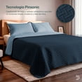 thumbnail image 2 of Colcha Ligera Pinsonic Doble Vista Dreamlab con 2 Fundas de Almohada, Edrecolcha Capitonada Reversible Ultrasuave, Edredón de verano, King Size Tape, Azul Mezclilla y Azul Noche, 2 of 9