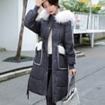 thumbnail image 5 of LYXSSBYX Womens Long Sleeve Dress Hot Sale Clearance Women Winter Long Sleeve Hooded Padded Coat Outerwear, 5 of 9