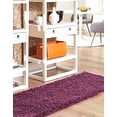 thumbnail image 5 of Unique Loom Solo Solid Shag Collection Area Modern Plush Rug Lush & Soft, 2' 2 x 6' 5 Runner, Eggplant Purple, 5 of 5