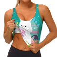 thumbnail image 3 of Fotbe Happy easter Sujetador Deportivo Largo sin Aros para Mujer con Almohadillas y Soporte Medio, Transpirable y Absorbente, Camiseta Tipo Chaleco o Tank Top-Medium, 3 of 8