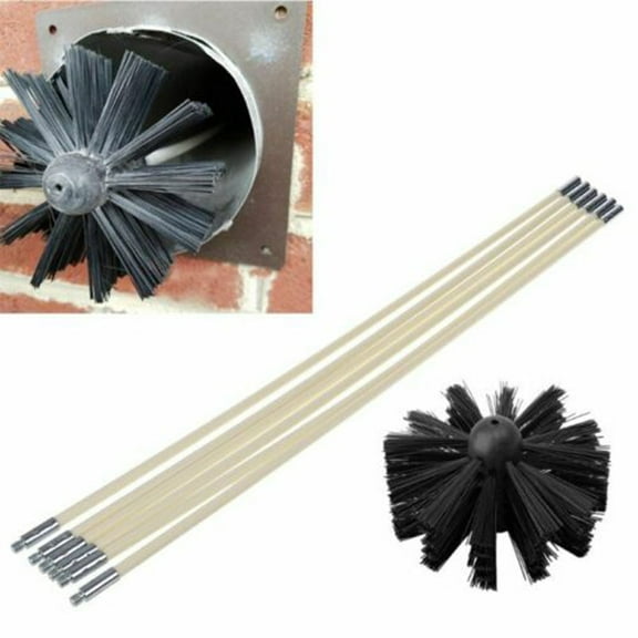 Flexible Chimney Cleaner Brush 6pcs Rods   1pc Brush Head Sweep Rotary Fireplaces Inner Wall Cleaning Brush Chimneys Accessories