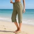 thumbnail image 5 of Women's Soft Knit Swim Capri Pants, Modest Tummy Control Swim Bottoms with Pockets, Mid Waisted Full Coverage Beach Pants, UPF 50+ Quick Dry, Yoga Swimsuit, Summer Cruise Travel, 5 of 9