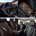 thumbnail image 4 of KUIFORTI Deer Flags Auto Seat Covers Full Set 14 Pack with Car Steering Wheel Cover Auto Center Console Armrest Pad Car Seat Belt Pad Cover Cars Headrest Covers for Cars, 4 of 6