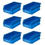 Triton Products 7-3/8 In. L x 4-1/8 In. W x 3 In. H Blue Stacking, Hanging, Interlocking Polypropylene Bins, 6 CT