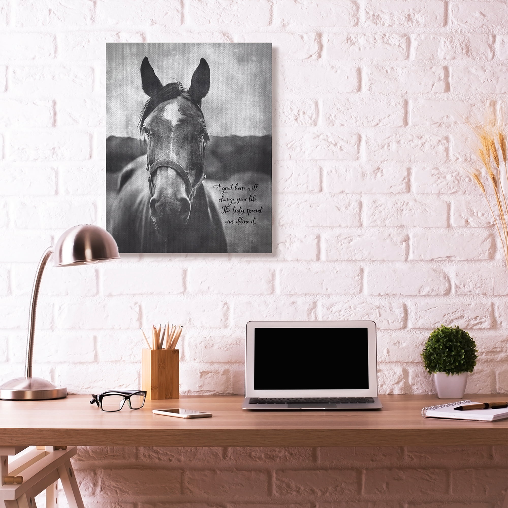Stupell Home Décor a Great Horse Inspiring Word Farm Design Canvas Wall Art by Gigi Louise