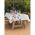 thumbnail image 3 of Outdoor Tablecloth with Umbrella Hole for Patio/Picnic/Party/Camping, Colorful Polka Dot Waterproof Table Cloth Rectangle Table Cover Washable, Cartoon Cute Abstract Graffiti (60"x 102"), 3 of 8