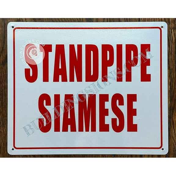 Standpipe Siamese Sign (White, Reflective, Aluminium 10X12,Rust Free) (ref-2201)