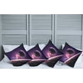 thumbnail image 2 of Ambesonne Galaxy Throw Pillow Cover 4 Pack, Nebula Celestal Cornet, 24", Magenta Mauve, 2 of 7
