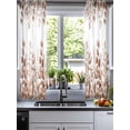 thumbnail image 2 of Brown Red Eucalyptus Leaves Sheer Curtains 45 Inch Length 2 Panels Set for Living Room/Bedroom, Watercolor Spring Summer Botanical Kitchen Curtains Grommet Curtains Window Treatments 42"x45"x2, 2 of 7