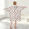 thumbnail image 2 of Football Bow White Pattern Teens Oversized Sherpa Wearable Blanket Hoodie, Hooded Blanket Sweatshirt with Large Pockets, 2 of 6