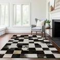 thumbnail image 6 of Addison Rugs Mayfield Washable Cowhide Boxes Black Rectangle Rug, 9' x 12', 6 of 6
