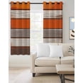thumbnail image 2 of Farmhouse Burnt Orange Brown Blackout Curtains for Bedroom/Living Room, Thermal Insulated Kitchen Curtains, Country Vintage Wooden Grommet Darkening Window Treatment Drapes 52"x72"x2, 2 of 8