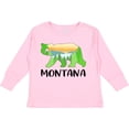 thumbnail image 3 of Inktastic Montana Lake and Trees in Bear Silhouette Boys or Girls Long Sleeve Toddler T-Shirt, 3 of 5