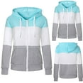 thumbnail image 2 of Womens Cardigan Zip Long Hood Hoodies Sleeve Thin PatchCasual Jacket Contrast Light Weight Cardigan, 2 of 6