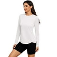 thumbnail image 3 of Pinspark UPF 50+ Rash Guard for Women Hiking Shirt Quick Dry Workout Top Long Sleeve Crewneck Running Shirts, 3 of 7