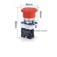 thumbnail image 3 of Interruptor de parada de emergencia con cabezal en forma de hongo CHINT de 40 mm/60 mm con autobloqueo BS542 con llave Np2 1NC 1NO/2NC/1NC, 3 of 5