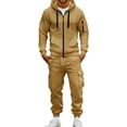 thumbnail image 6 of MXALUOB Men's Tracksuits Cargo Jogger Set Full Zip Hoodie & Elastic Waist Pants 2 Piece Outfits Casual Athletic Clothing for Hiking, 6 of 7