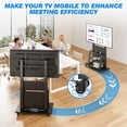 thumbnail image 6 of TAVR Furniture Mobile TV Cart for 40-86 inch with 3 Tiers Wooden Shelves, Height Adjustable Portable Rolling TV Stand up to 200lbs, 6 of 9