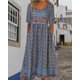 thumbnail image 5 of Vestido Medlor para mujer, estampado floral bohemio, maxi, verano 2025, talla grande, 5 of 6