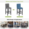 thumbnail image 5 of Blue Gingham Bar Stool Covers - Stretch Dining Chair Covers Set of 2, Modern Minimalist Geometric Plaid Bar Chair Cover Removable Counter Stool Pub Chairs Slipcovers Protectors for Kitchen/Cafe, 5 of 9