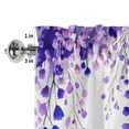 thumbnail image 5 of Kitchen Valances for Window, Spring Purple Flower Leaf Light Filtering Rod Pocket Valance Curtain, Watercolor Rustic Floral Plant Short Curtains Window Topper for Bedroom Living Room 54x18in, 5 of 9
