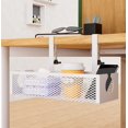 thumbnail image 6 of Yonrjhukm No Hole Office Under Desk Storage Basket, Adjustable Cable Manager, Carbon Steel Hanging Organizer for Classroom, Office Supplies, and Stationery Storage, 6 of 6