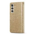 thumbnail image 4 of SaniMore Magnetic Closure Flip Wallet Case for Samsung Galaxy S23, [RFID Blocking] Card Holder PU Leather Glitter Diamond Heart Cover with Kickstand Shockproof Protective Shell, Gold, 4 of 9