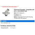 thumbnail image 2 of Thermostat Assembly - Compatible with 2014 - 2018 INFINITI Q50 2015 2016 2017, 2 of 2