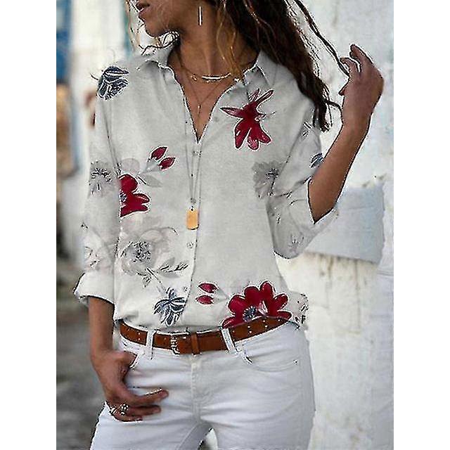 Blouse en Chiffon Élégante Grande Taille pour Femmes avec Col Rabattu - 2024 Tenue Décontractée et de Travail S-5TG