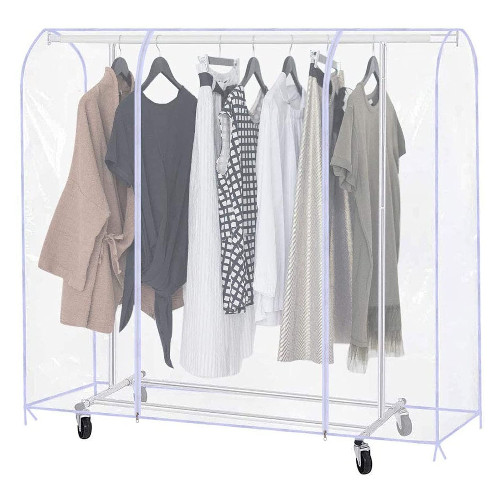 PVC Clear Clothes Garment Rack Cover Organizer for Storage Suit Dress ...